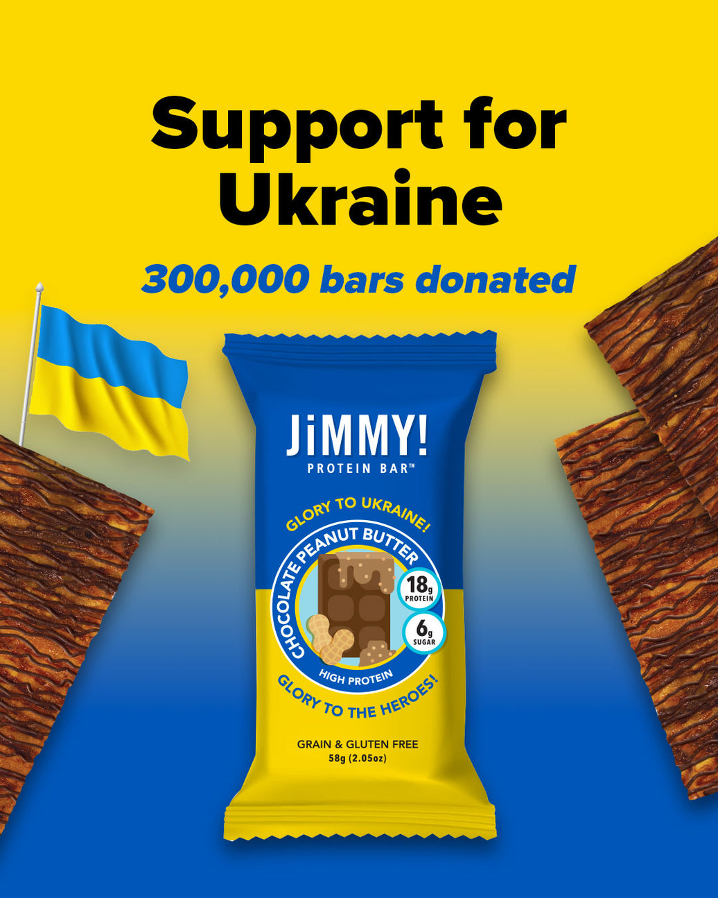 Team JiMMY Donates 300,000 protein bars to victims of the Ukrainian Conflict