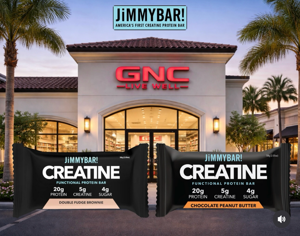 JiMMYBAR! BRINGS AMERICA'S FIRST CREATINE PROTEIN BAR TO GNC LOCATIONS NATIONWIDE