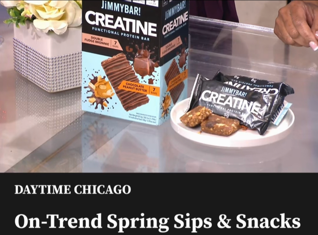 JiMMYBAR! Functional Protein new creatine protein bars featured on Daytime Chicago WGN