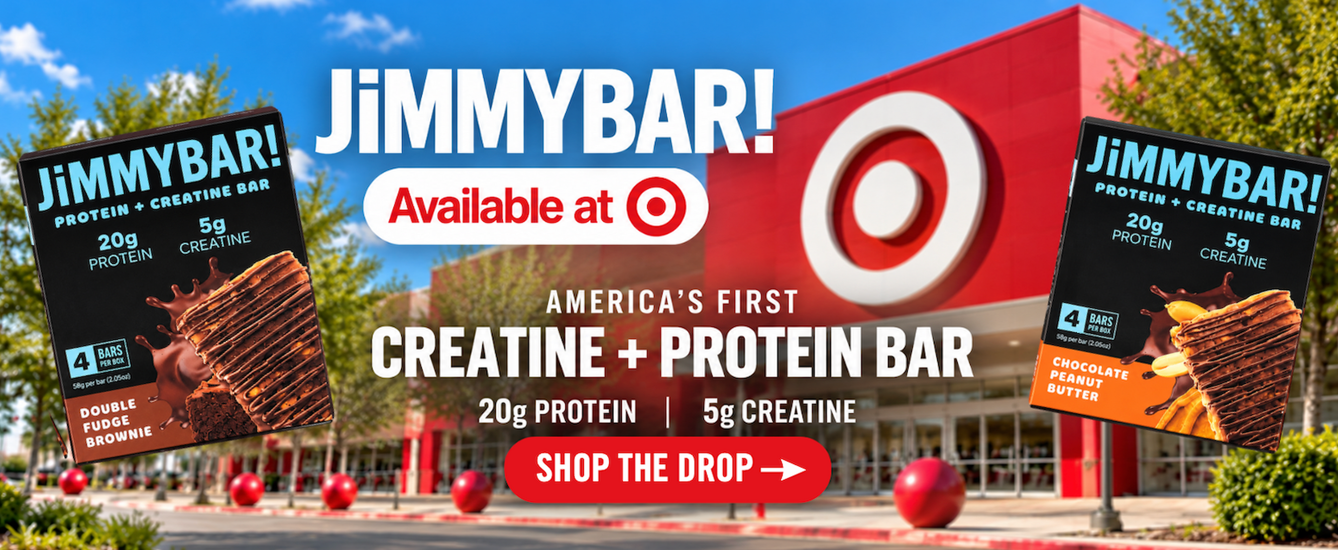 JiMMYBAR! Creatine and protein bars sold at target