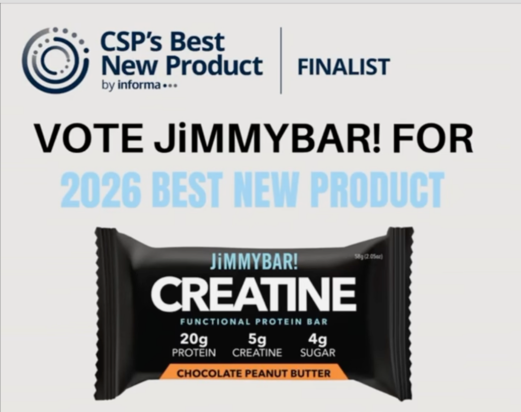 JiMMYBAR! Creatine Protein Bar is finalist in 2026 Retailer Choice Best New Products Contest