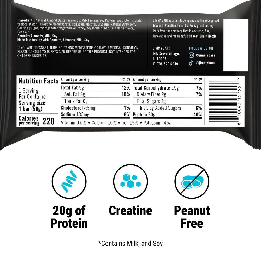 NEW Creatine Protein Bar— Strawberry Flavor