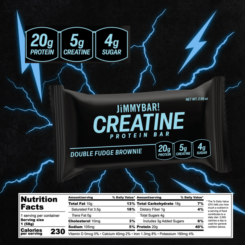 NEW JiMMYBAR! Creatine Double Fudge Brownie