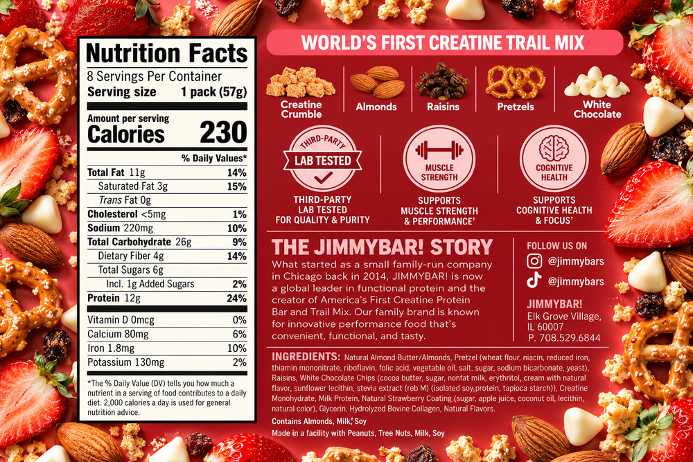 Back Label of Strawberry Protein Creatine Trail Mix