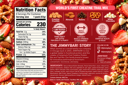 Back Label of Strawberry Protein Creatine Trail Mix